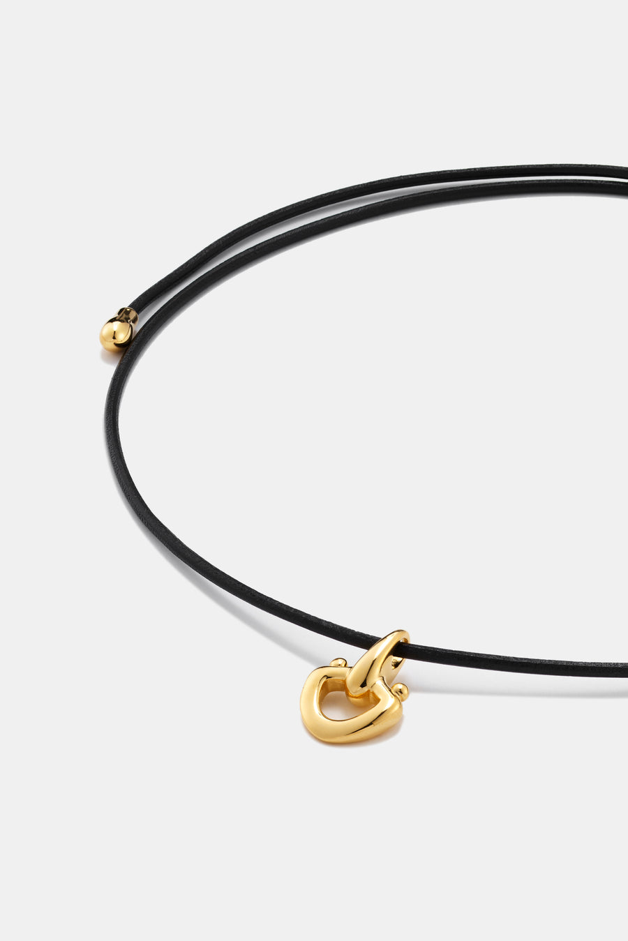 CETACEA LEATHER CHOKER NECKLACE GOLD